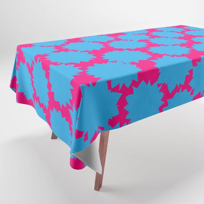 Pop Art Starburst // Blue & Pink Tablecloth