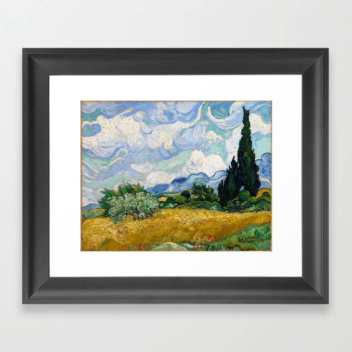 Vincent Van Gogh Wheat Field With Cypresses Framed Art Print By