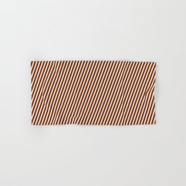 [ Thumbnail: Brown and Lavender Colored Stripes/Lines Pattern Hand & Bath Towel ]