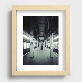 NYC Subway one point perspective Recessed Framed Print