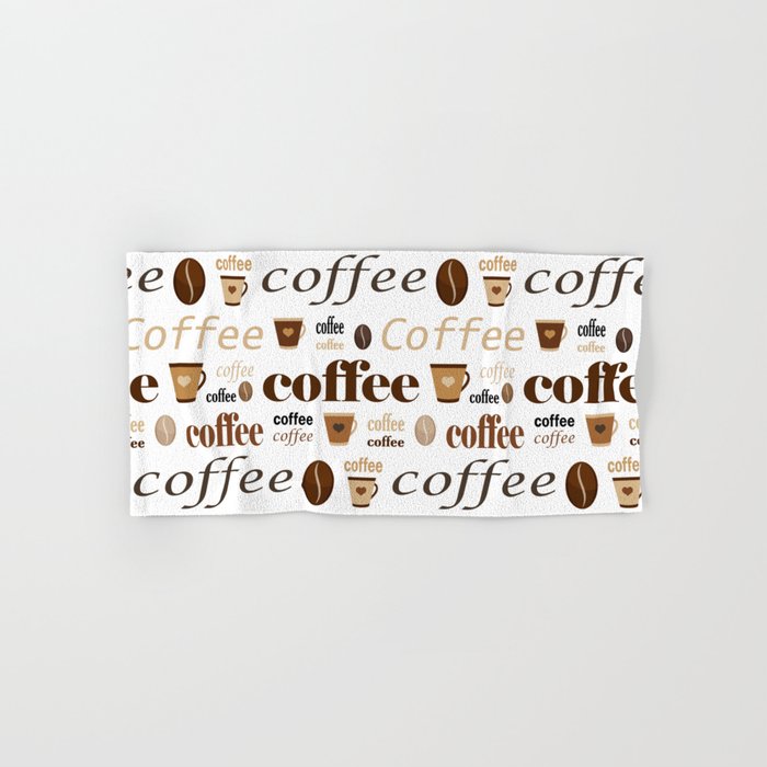 Pattern for Caffeine Coffee Lover Hand & Bath Towel