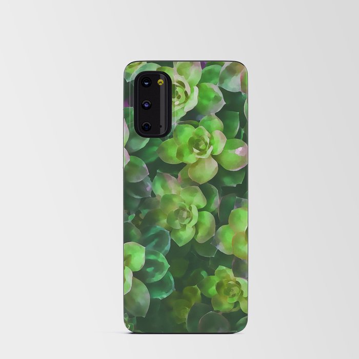 Fleshy Green Succulent - Watercolor Design Android Card Case