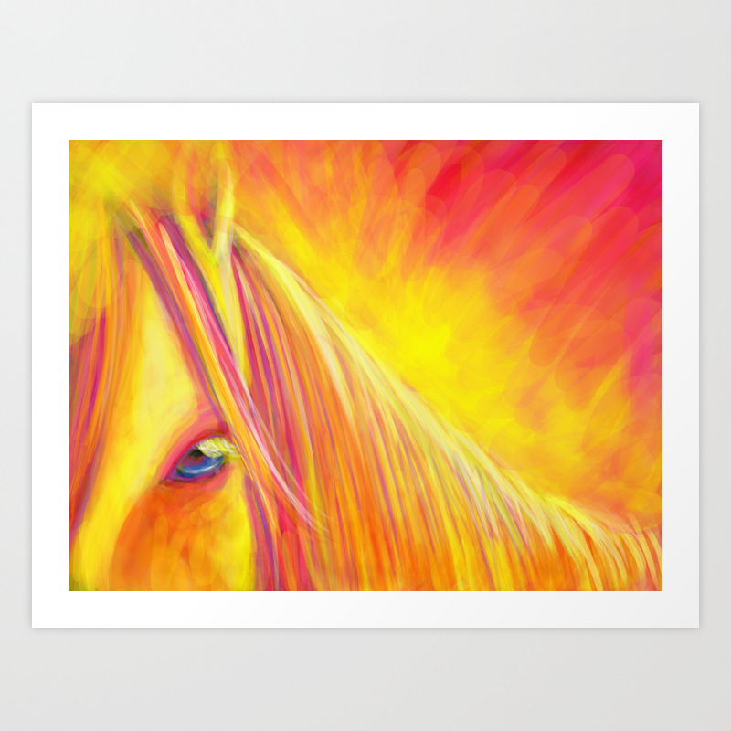 Horse Painting Colorful Art Print By Julieluke Society6
