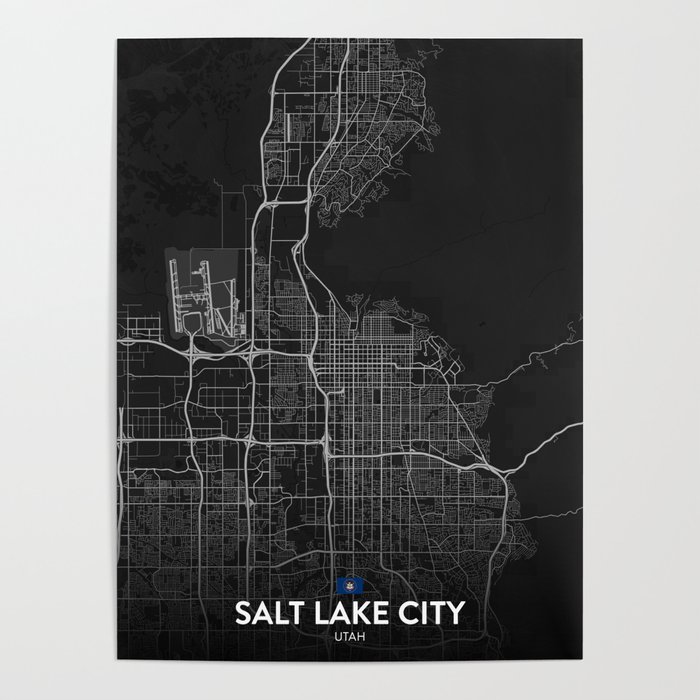 Salt Lake City, Utah, United States - Dark City Map Poster