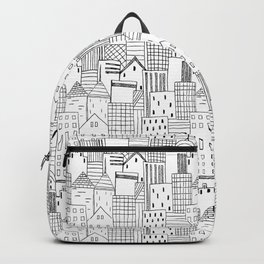 Cityscape in black and white Backpack