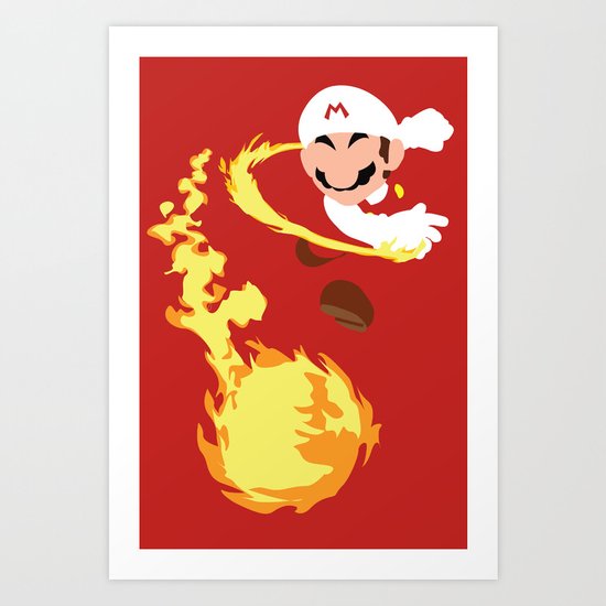 Mario - Fire Flower Mario Art Print