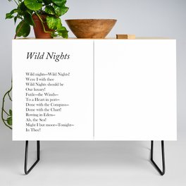 Wild Nights - Emily Dickinson Poem - Literature - Minimal Print Credenza