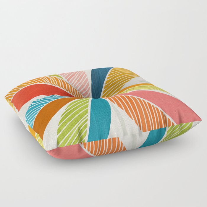 Multicolorful Leaf Design Floor Pillow