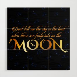 Inspirational moon quotes with zodiac constellations Wood Wall Art