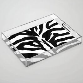 Black and white Zebra Stripes Design Acrylic Tray