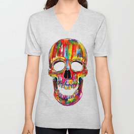 Chromatic Skull V Neck T Shirt