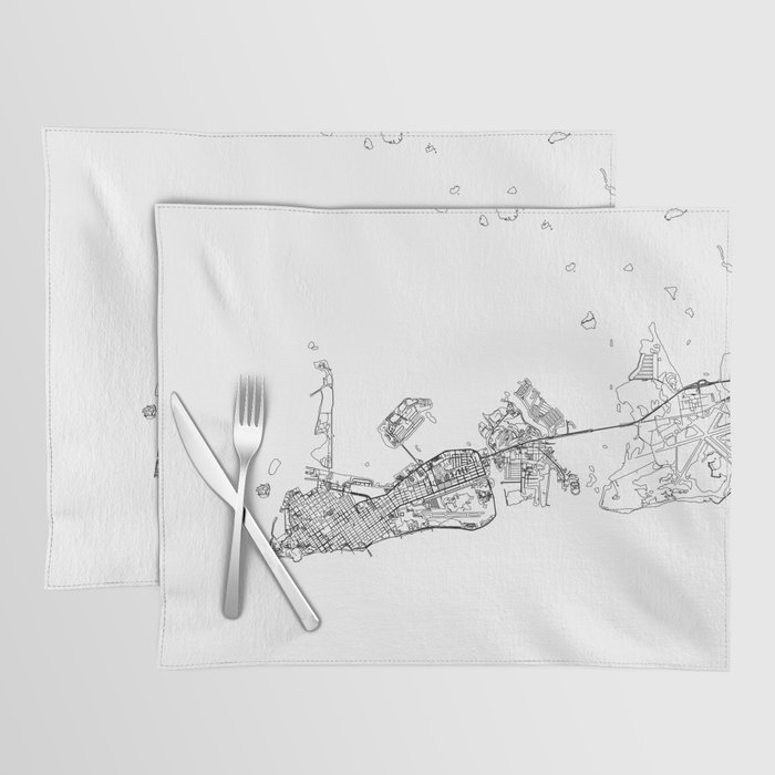 Key West White Map Placemat