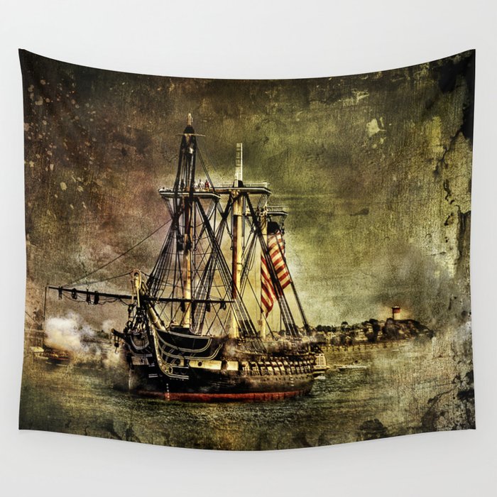 Tall ship USS Constitution Wall Tapestry