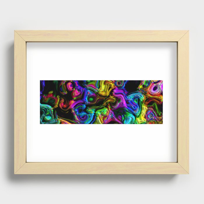 Neon psychedelic pattern Recessed Framed Print