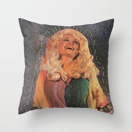 COSMIC DOLLY Analog Mixed Media Collage Throw Pillow
