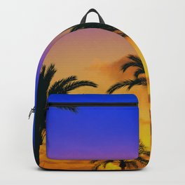 Beach Sunset throw Palm Trees Backpack