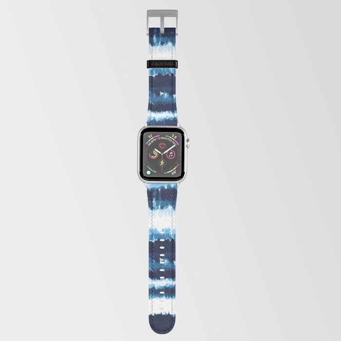 Watercolor Tiedye Ombre Indigo Shibori Stripes. Summer Ocean Blue or Navy Nautical Boy Theme Apple Watch Band