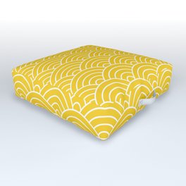 Fan pattern in yellow Outdoor Floor Cushion
