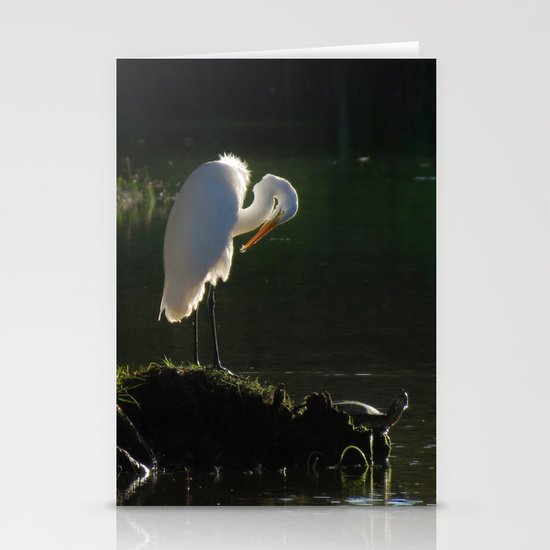 Egret at Evening Stationery Cards