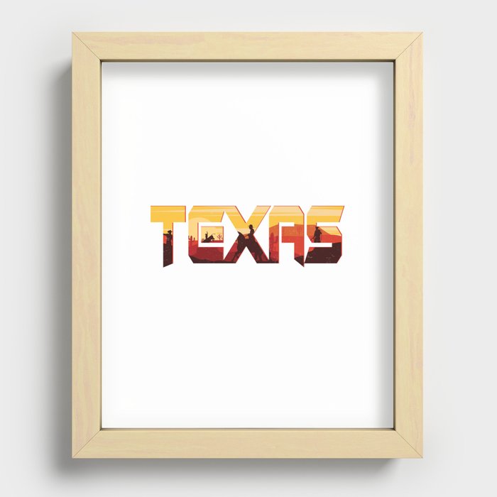 Texas Cowboy Recessed Framed Print