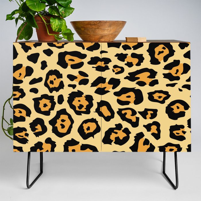 safari animal brown and tan cheetah leopard print Credenza by