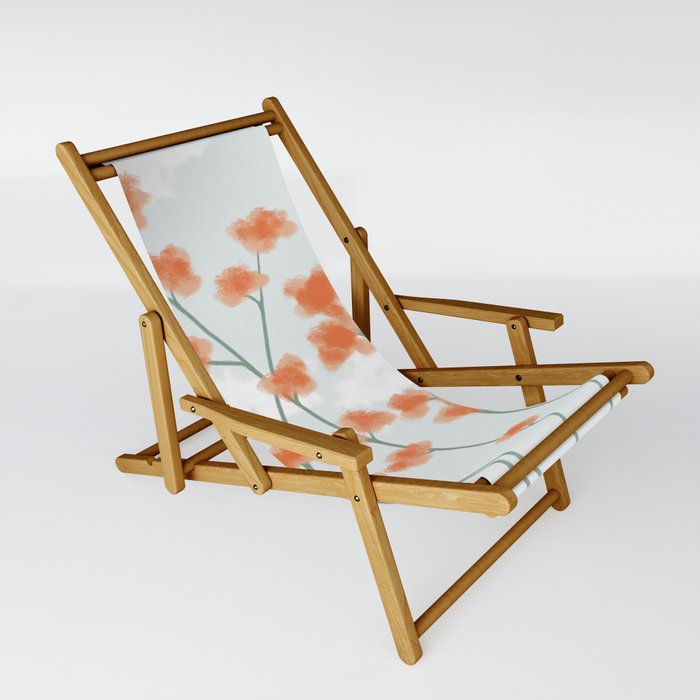 Peach Florals on the Blue Sky Sling Chair