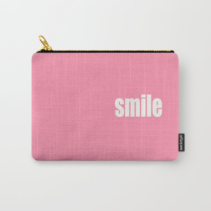Smile with Baker-Miller Pink Color Carry-All Pouch