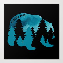 Climate Change Environmental Protection Bear Canvas Print