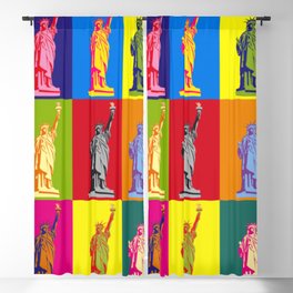 Statue Of Liberty Colorful Pop Art Blackout Curtain