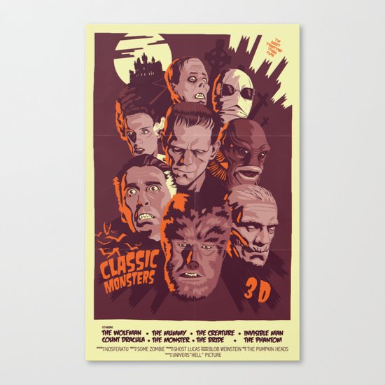 CLASSIC MONSTERS Canvas Print