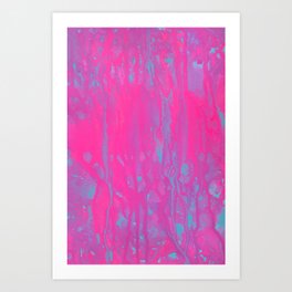 Vaporwave Fluid Painting - Pink and Blue Art Print