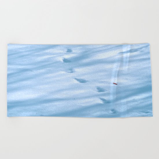 Snow Fall Feather Beach Towel