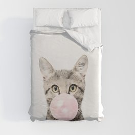 Cat Bubblegum  Duvet Cover