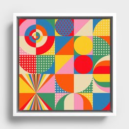 Sonia Delaunay Inspired Abstract Geometry Framed Canvas