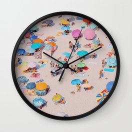 To the Beach! Wall Clock | Colorfull, Digital, Sun, Summer, Umbrellas, Beach, Photo 