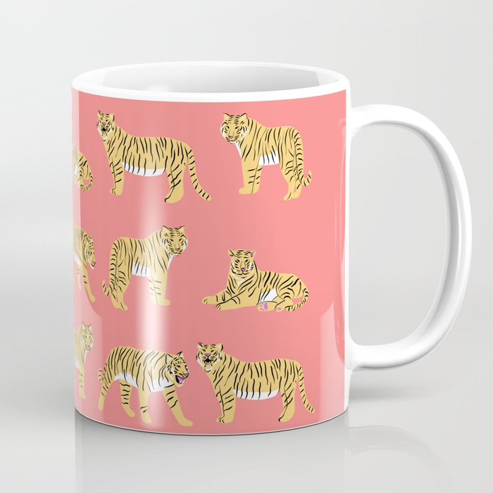 Year of the Tiger in Vibrant Coral Coffee Mug