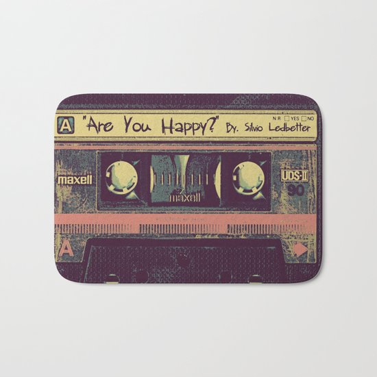 Are You Happy? | Cassette Tape Bath Mat