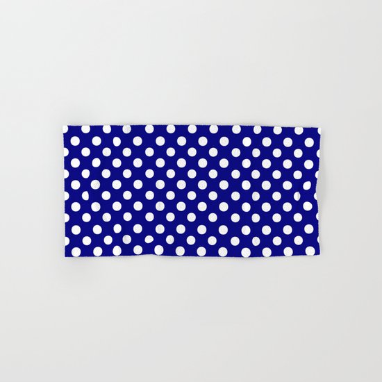 Polka Dots (White/Navy Blue) Hand & Bath Towel
