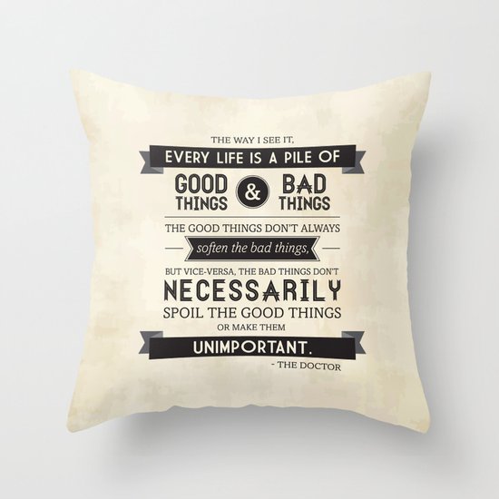 Good Things & Bad Things Throw Pillow