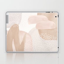 Abstract Neutral Beige Blush Gray Shapes, Brushstrokes Watercolor Painting no.1 Laptop & iPad Skin