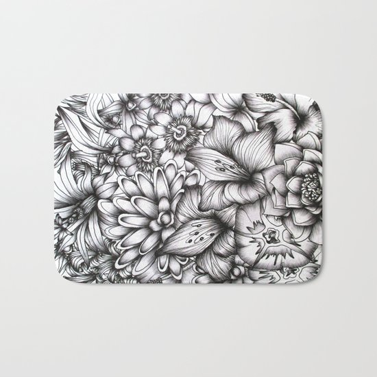 Tropical Flowers Bath Mat