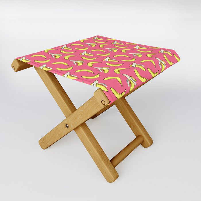 banana toss - hot pink Folding Stool