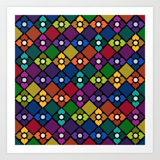 Colorful Floral Pattern Art Print