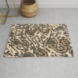 Tribal Alien Abstract Rug | Shine, Wobbly, Alien, Brown, Squiggly, Graphicdesign, Abstract, Unusual, Shade, Beige 