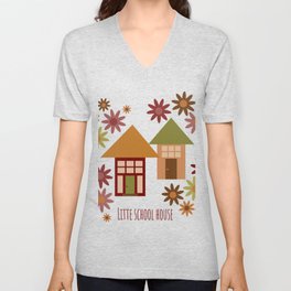 Little School House and Tiny House Village V Neck T Shirt