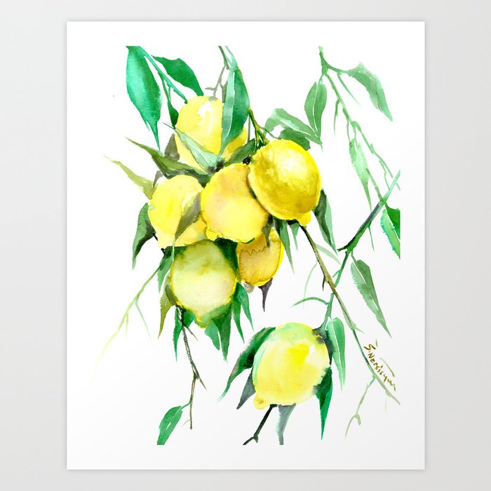 Lemon Tree Lemons Kitchen Design Decor Art Print By Sureart