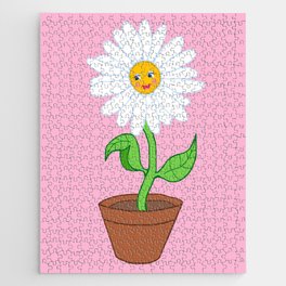 Smiling Daisy Flower Girl  Jigsaw Puzzle