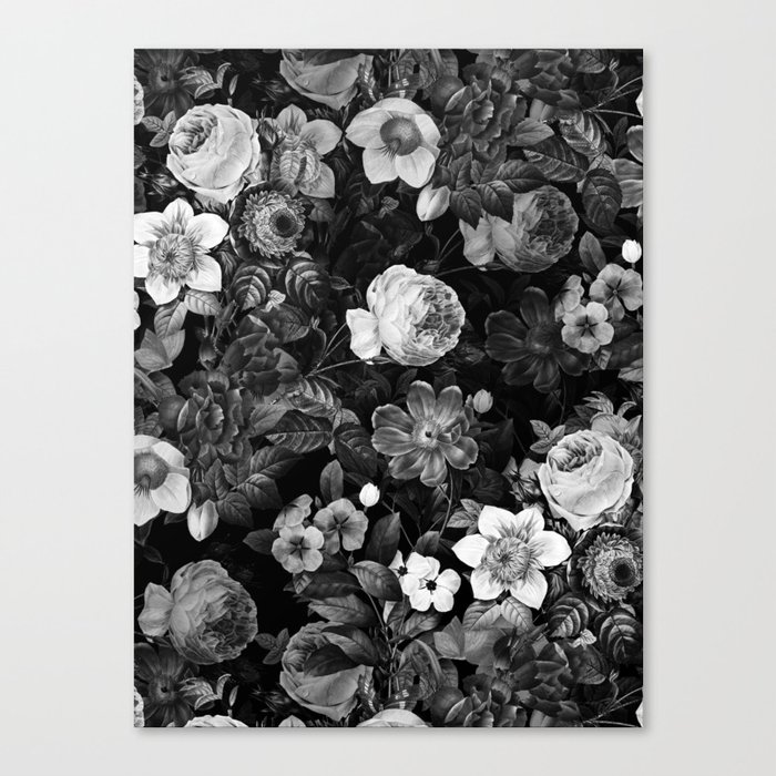 Black and White Garden Canvas Print