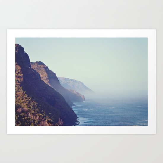 Hawaii Mountains Along the Ocean Art Print