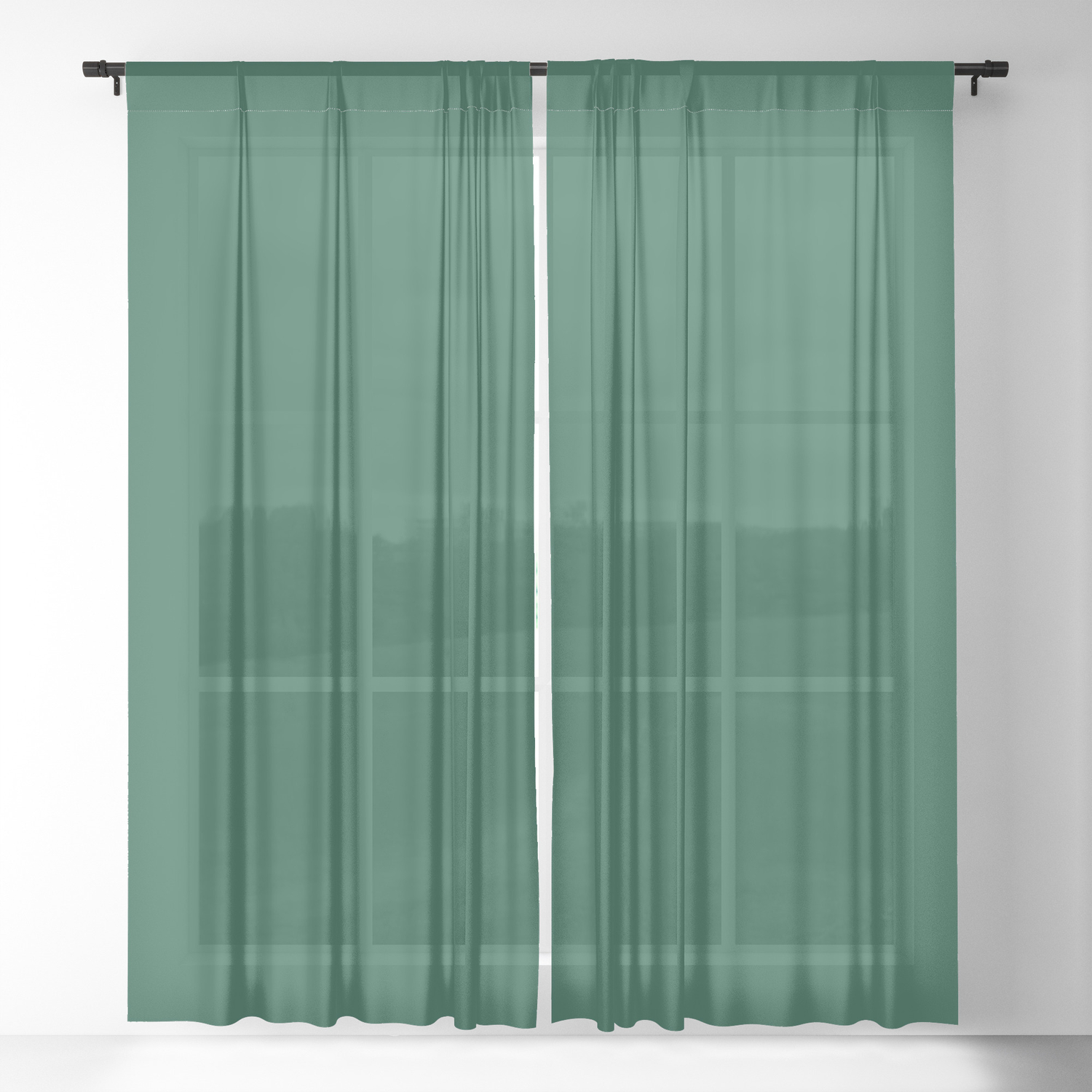 Teal The World Green Sheer Curtain By Moonshineparadise Society6